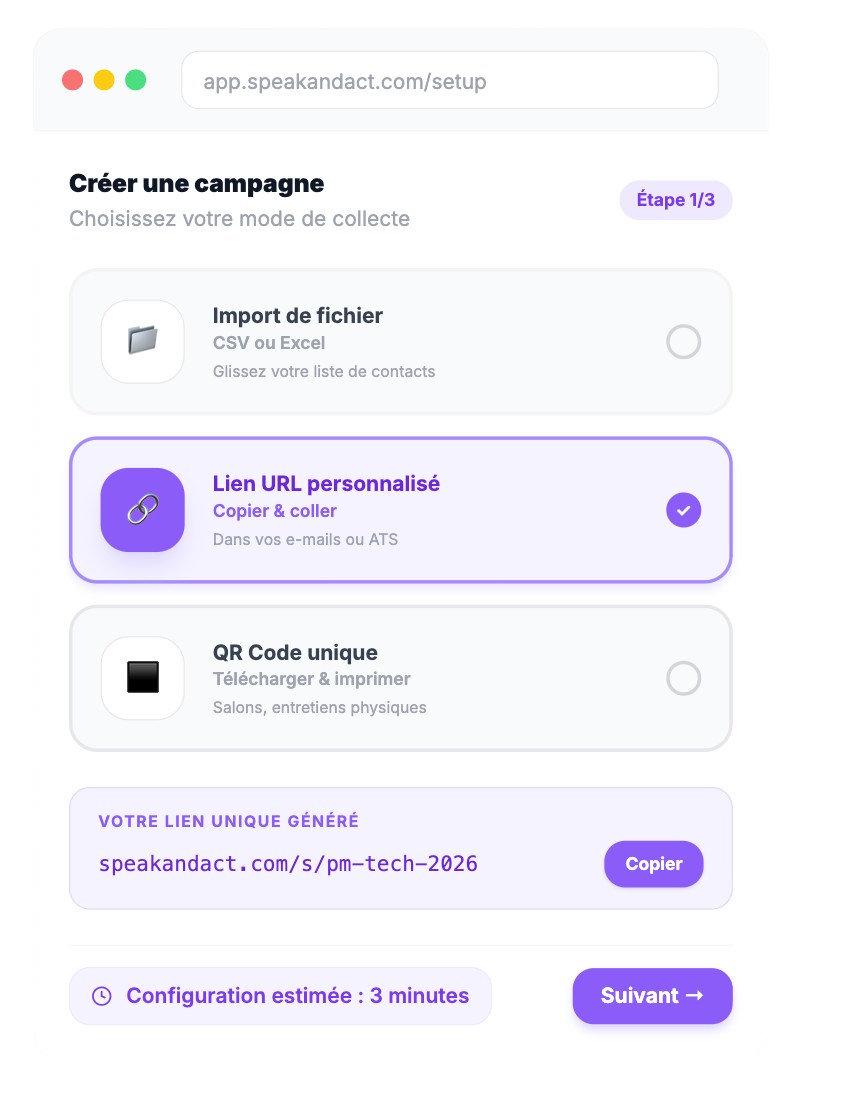 Configuration du tunnel RH dans Speak & Act
